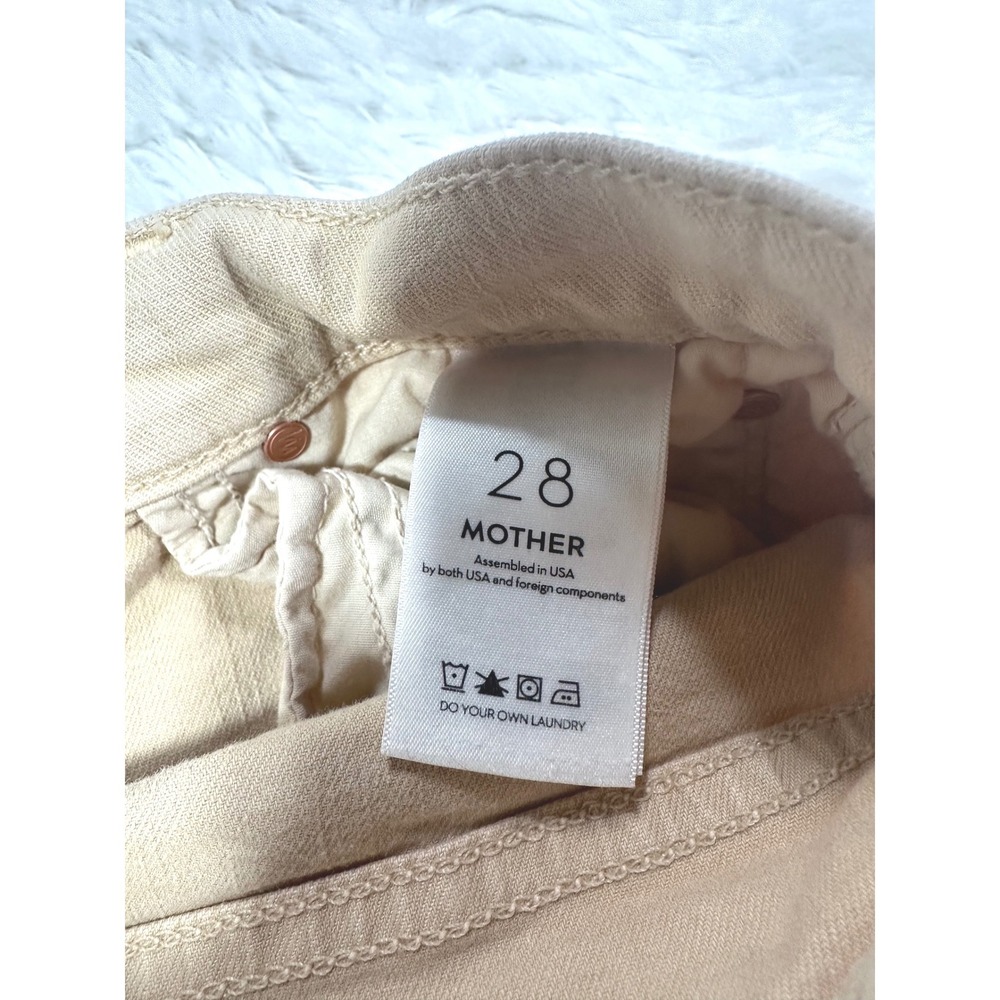 MOTHER The Weekender Chalk It Up Tan Flare Jeans Size 28 High Rise Khaki - Picture 3 of 5